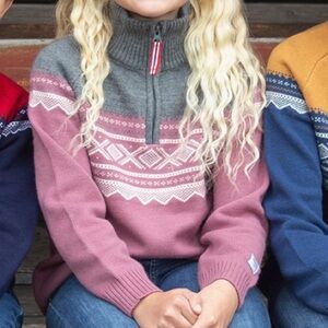 Marius Kids Sweater - Pink and Gray